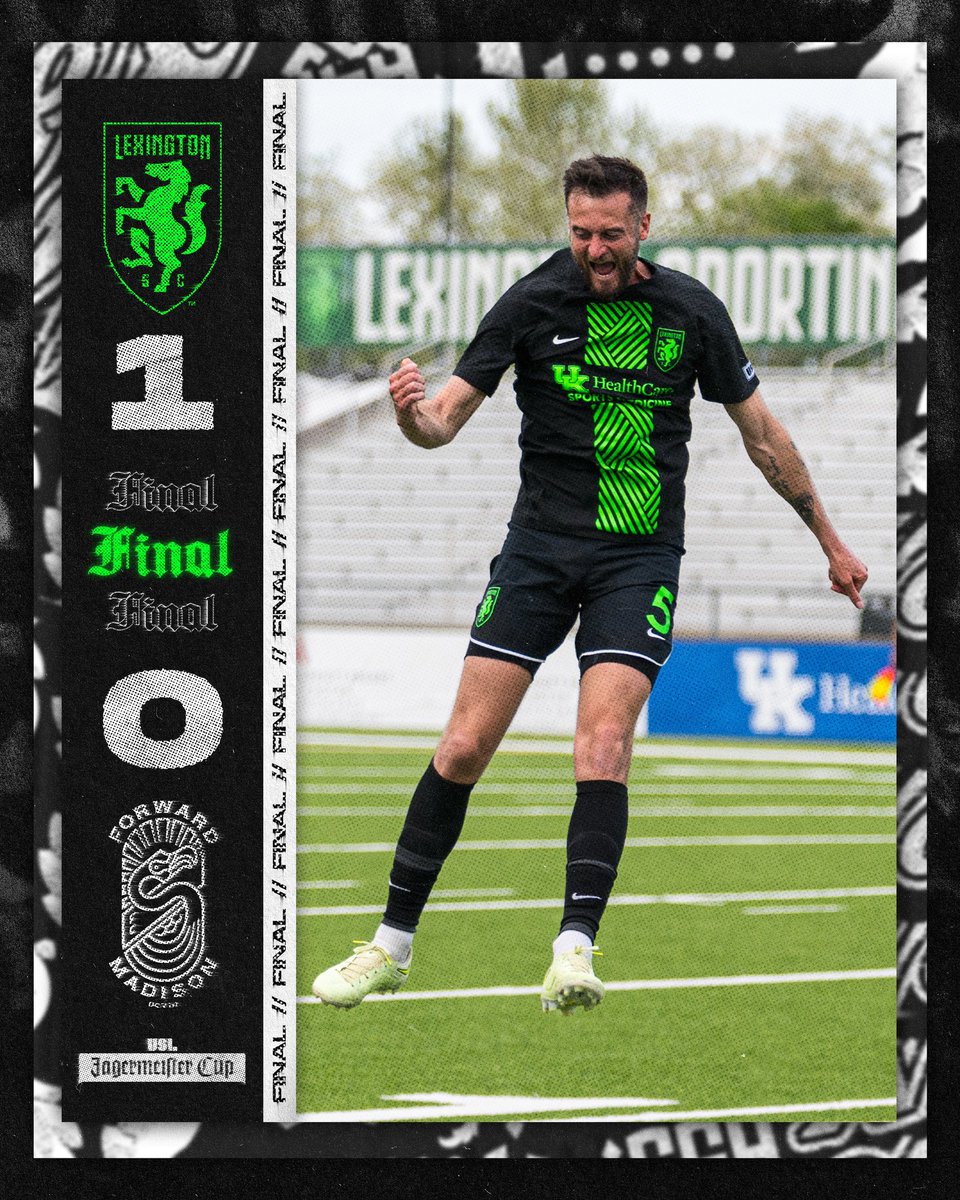 BALL. DON’T. LIE. 

That’s a 9-man shorthanded win in our first USL Jägermeister Cup match! 💚

#LexGo #AShotAtGlory