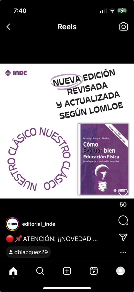 MoAzCe's tweet image. Nuevo libro sobre evaluación. 
CÓMO EVALUAR BIEN EDUCACIÓN FÍSICA. 
El enfoque de la evaluación formativa. 
Nueva edición 2024 “revisada” y “adaptada” a la normativa LOMLOE
inde.com