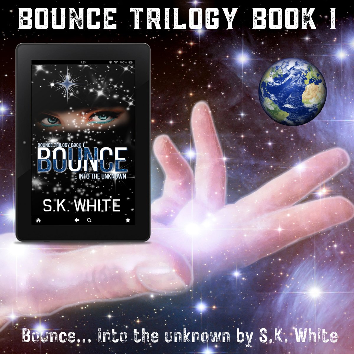 BOUNCE TRILOGY BOOK I BOUNCE …into the unknown by S.K. White. What if you found yourself in a different reality… same face, but different you? Preorder is available now: amazon.com/Bounce-Trilogy… linktr.ee/skwhite #multiverse #AlternateUniverse #paralleluniverse
