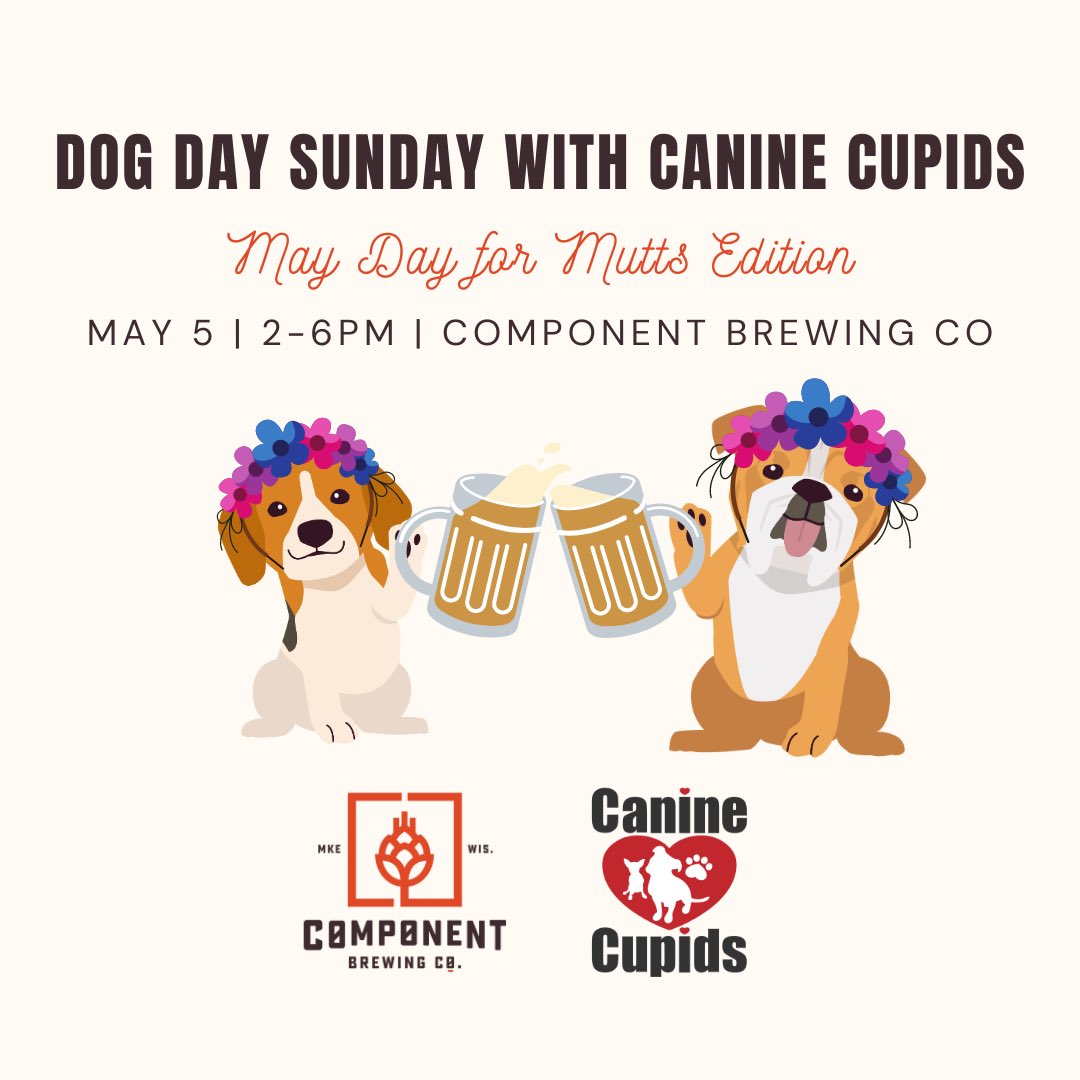 Next weekend we’ve got multiple events to celebrate May Day For Mutts:

Saturday 5/4 - artist showcase w/ Russel Scott aka “The Sunsmith” &amp; Riot the dog 2-6PM

Sunday 5/5 - Canine Cupids fundraiser/adoption event 2-6PM (adoptable dogs to be announced next week)