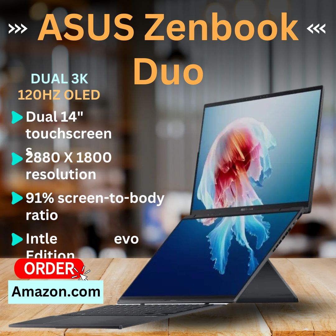 ASUS Zenbook Duo Laptop, Dual 14

Display: Laptop With Dual 14” OLED 3K 120Hz Touch Display.
Intel Evo Certified
CPU: Intel Core Ultra 9 185H CPU, 
Graphics: Intel Arc Graphics, 
Ram: 32GB LPDDR5x RAM, 
SSD: 1TB SSD
Windows11

#zenbook #asuszenbook #gaminglaptop #Laptop #windows