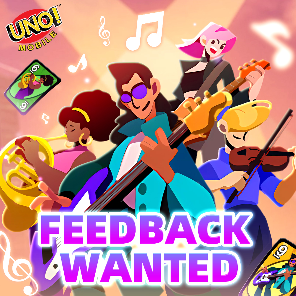 🎵 We want to hear your thoughts on the Max Volume card collection and the Melody Mashup season pass in UNO! Mobile! 👉 𝐏𝐥𝐚𝐲 𝐍𝐨𝐰: bit.ly/UNOMobileTWGlo… 🪙 𝐂𝐨𝐥𝐥𝐞𝐜𝐭 𝐲𝐨𝐮𝐫 𝐝𝐚𝐢𝐥𝐲 𝐅𝐑𝐄𝐄 𝐂𝐨𝐢𝐧𝐬: store.mattel163.com/uno?s=twitter #UNOMobile #UNO #MaxVolume