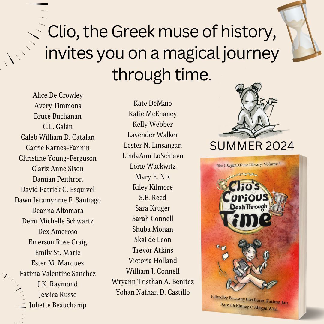 Are you ready for a magical time dashing through time with Clio? This middle-grades anthology is fun for all ages. I mean, come on... check out those authors and poets. You just know it's going to be spectacular. Keep watching! #WritingCommunity #amwriting #amreading
