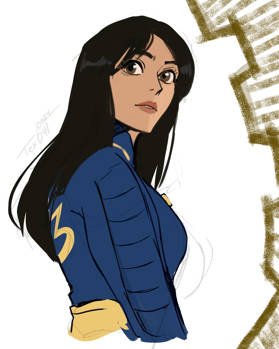 Lucy from the Fallout series -quick warmup sketch-