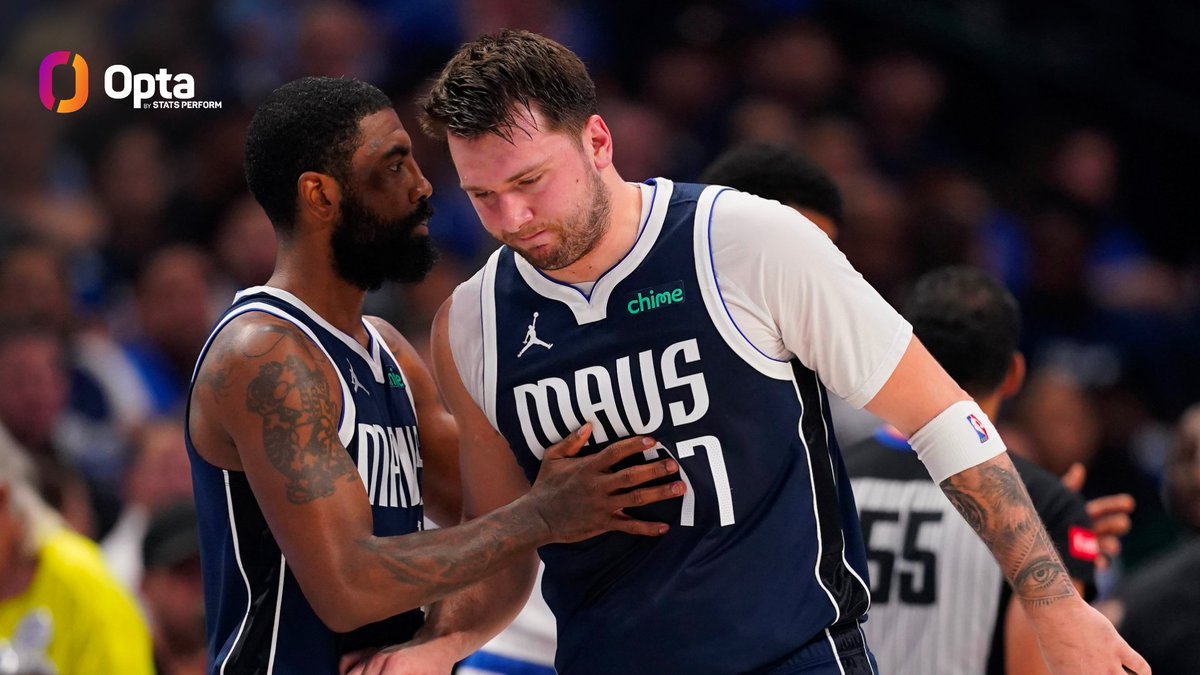 The Mavericks are the first team ever to lose an NBA playoff game in regulation while having one player score 40+ points (Kyrie Irving) and another have a triple-double (Luka Doncic).