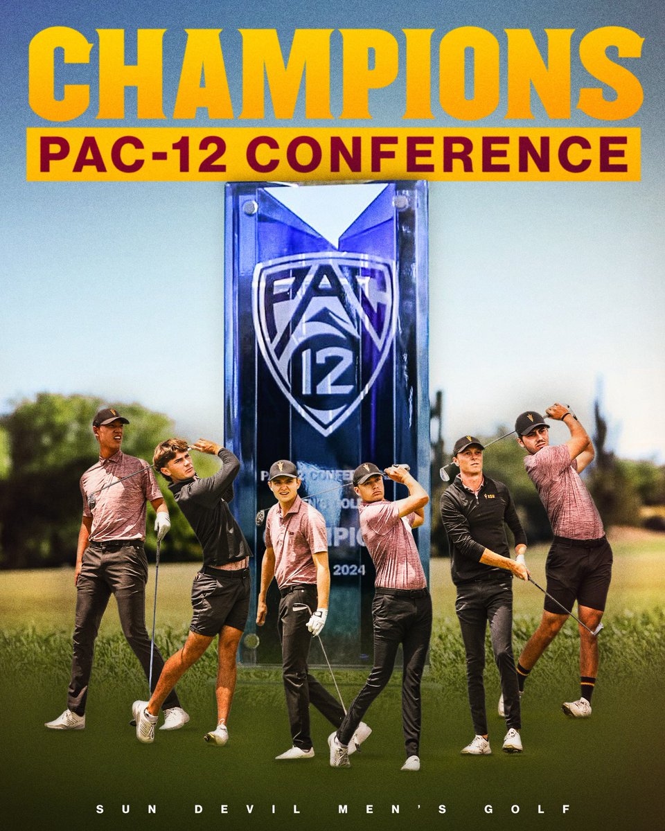 WE ARE THE CHAMPIONS 🔱 @SunDevilMGolf wins the 2024 @Pac12 Men’s Golf Team Title 😈