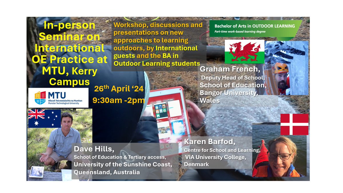 It was a pleasure to be invited to speak at the seminar on International Outdoor Education Practice at Muster University. @aylward_tomas did a fantastic job hosting, and it was great to speak with the international talents of @Bangor_ODA and Karen Barfod .