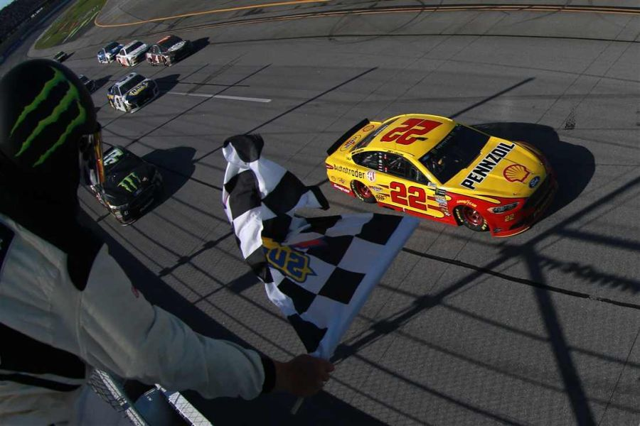 On this day in NASCAR history - Joey Logano won the 2018 GEICO 500 at Talladega
