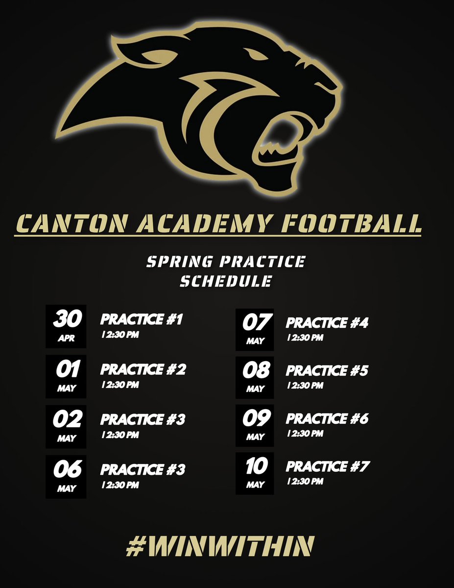 We’re Baaaacckk 😎

Spring Practice begins this week for the Panthers!

#WINWITHIN

@CantonAcademy @HindsCC_FB @CoachWood_HCC @CoachDavisCLCC @MGCCC_FOOTBALL @eccc_football @GoChoctaws_FB @CoahomaFootball @MAISfanGuy @CoachGBoykin @bates2578