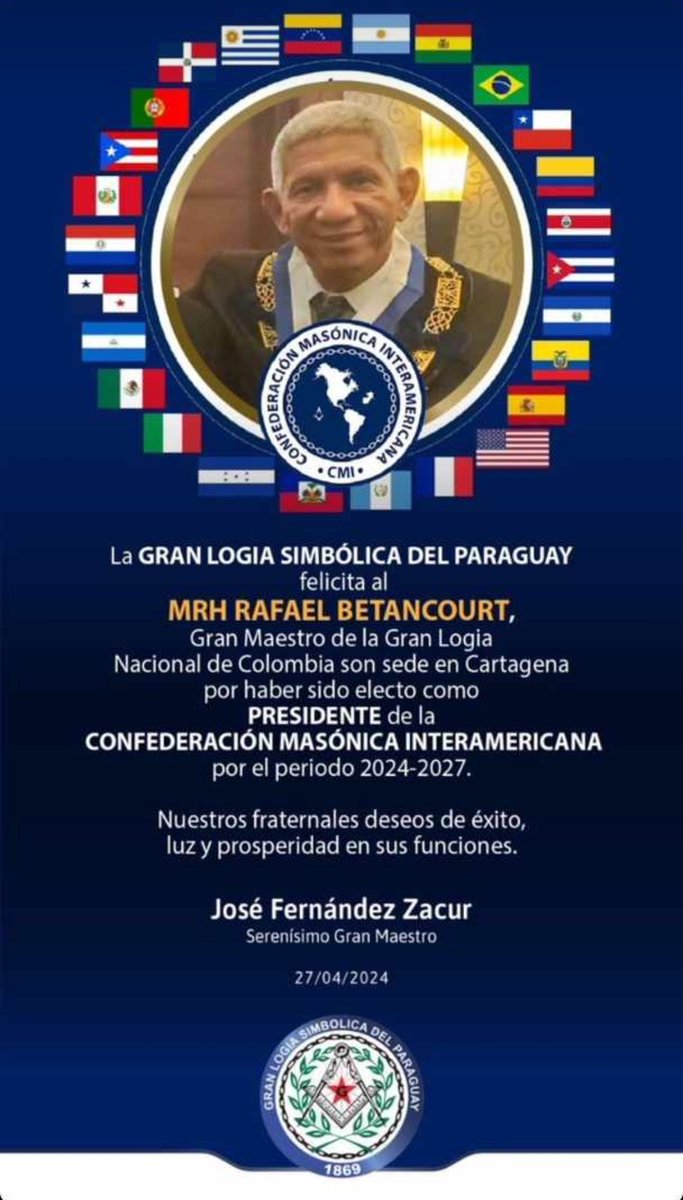 Nuevos directivos de la #CMI
LARGA VIDA A LA MASONERIA  INTERAMERICANA 
#masoneria #Freemasons