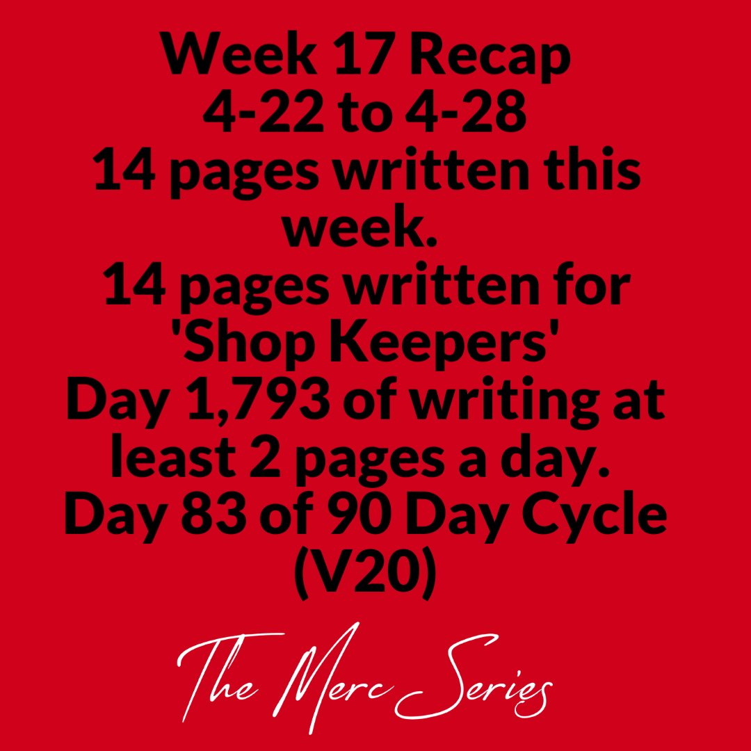 Writing Stats For This Week. Week 17.
Writing went well overall this week. The story has flowed smoothly enough. Still need to work on making the characters not so boring vanilla though. 

#scottswriting #dailywriting #amwriting