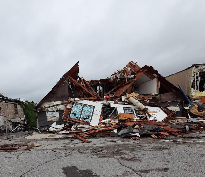 Tornado hit my eye doctor‘s office in Sulphur, OK last night. It is one of the many businesses to get totally destroyed by last night’s storm. He does have another location in Wynnewood which is about the same distance away for me. Happy for that but so saddened for the victims.