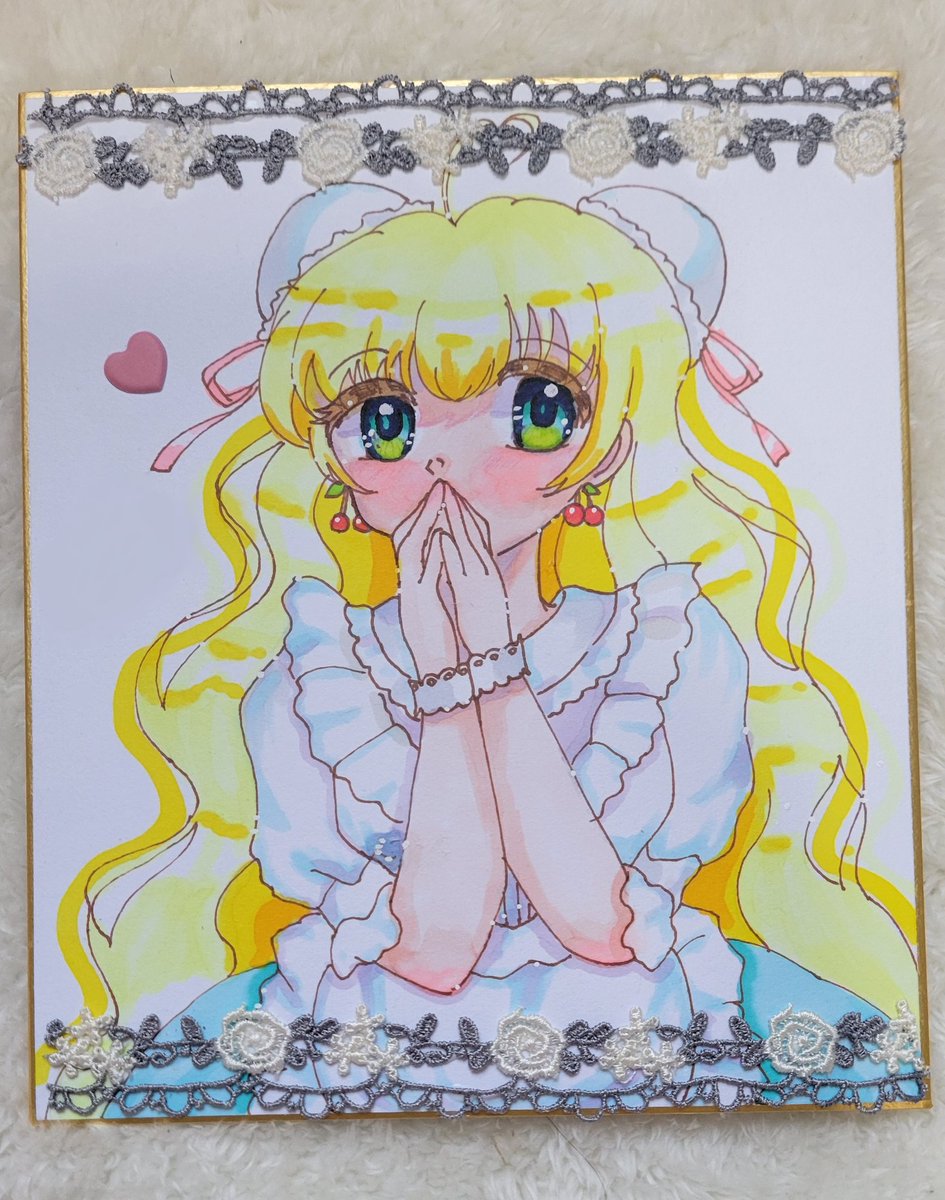 「昨日描いた色紙のラフ!シャーペンですここから色々変更あり。珍しいでしょアナログラ」|ひなっツ꒰ঌ🐰໒꒱のイラスト
