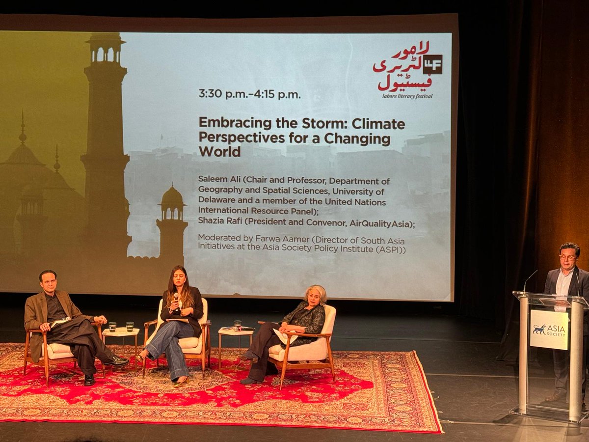 Feel fortunate to have been a panelist at this year's @lhrlitfest #LLF2024 in New York as well as in #Lahore - @AsiaSociety did a great job hosting event yesterday - great to join @ShaziaZRafi on #ClimateCrisis panel
