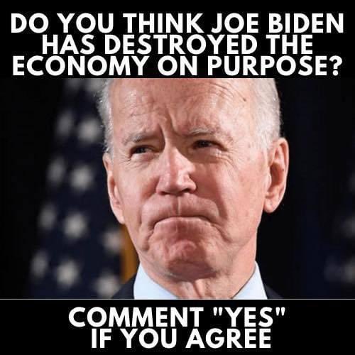 Retweet if you think <a href="/JoeBiden/">Joe Biden</a> broke the economy on purpose.