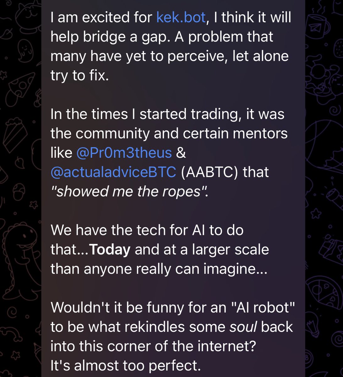 My #PepeCoin thesis centers around its role in the 𝔹asedAI ZK-LLM network.

𝔹asedAI could become the third most valuable (#PepeCoin + #basedAI mcaps) blockchain.

But PepeCoin will also power other @pepecoins team products.

kek.bot is sounding GOOD (dev quote).