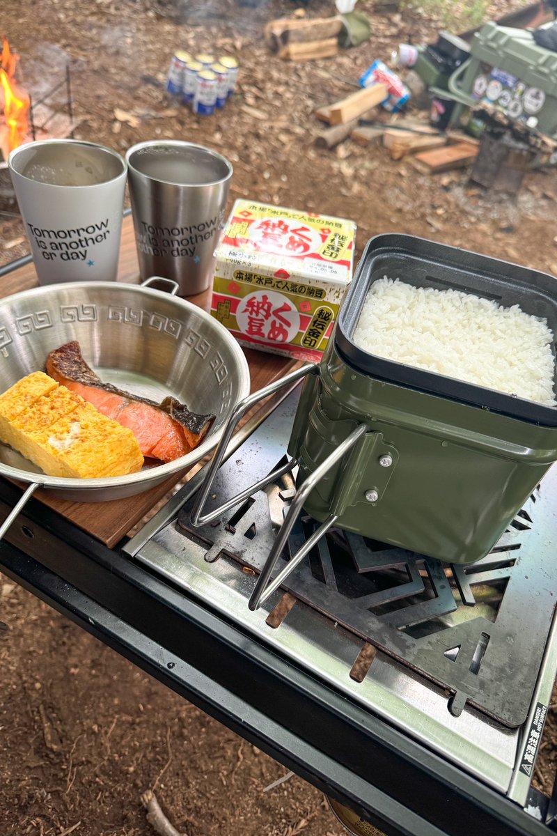 朝定食でおはようございます☀️

ここに来たらやっぱりくめ納豆でしょ🤭

水蒸気炊飯バッチリ♪