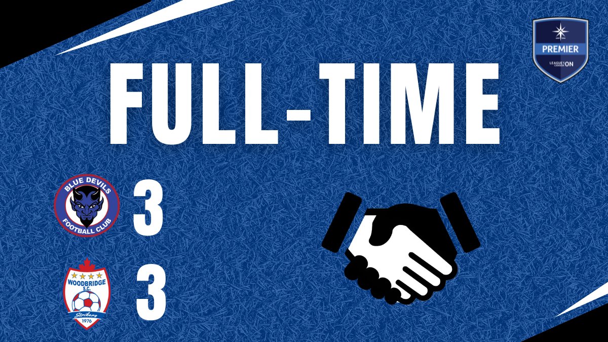 @TheBlueDevilsFC @WoodbridgeL1OM FT: @TheBlueDevilsFC 3-3 @WoodbridgeL1OM 2 last minute goals to keep the scores even after a thrilling match! Thank you for all the fans that came out to support their teams! To view a full timeline of the game download our app. #L1ONLive