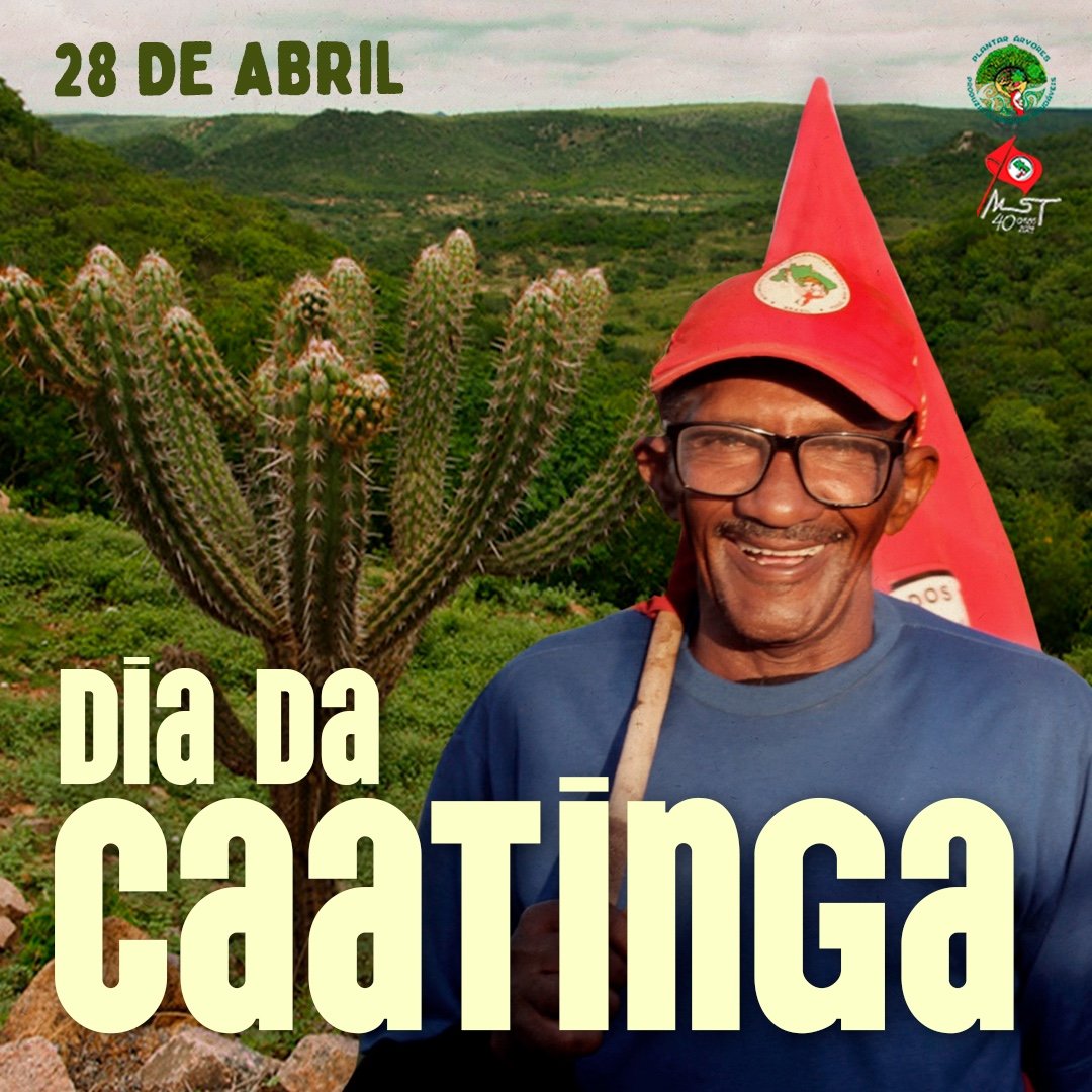 MST_Oficial's tweet image. 🌵Hoje celebramos a riqueza e a resiliência da caatinga! Esse bioma único, localizado principalmente no Nordeste do Brasil enfrenta desafios significativos devido à destruição e desmatamento causado pelo agronegócio. 
#Caatinga #PlantarÁrvores #ProduzirAlimentosSaudáveis