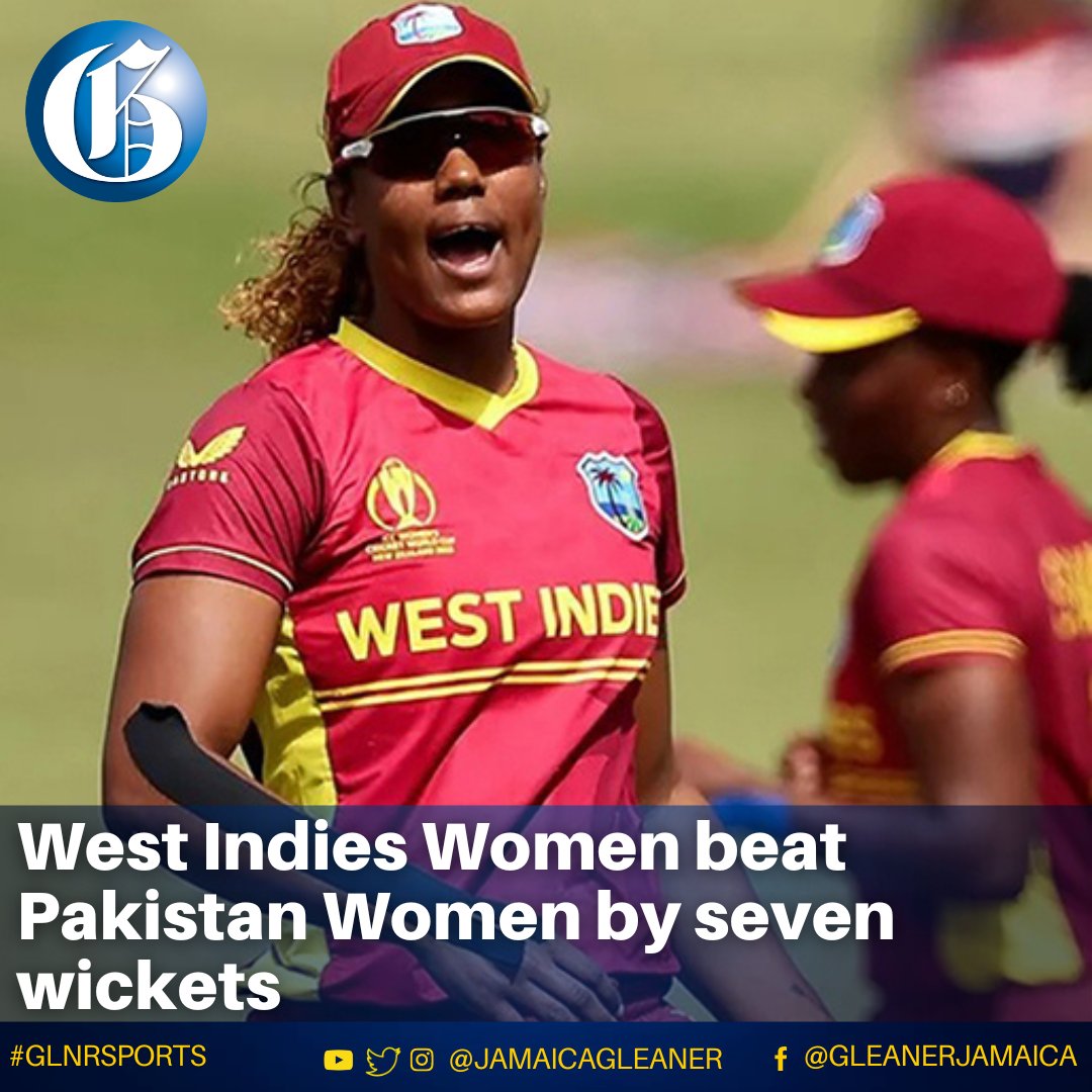 West Indies Women defeated Pakistan Women by seven wickets in the second Twenty20 International of the five-match series at the National Stadium today. West Indies Women lead the series 2-0. Read more: jamaica-gleaner.com/article/sports… #GLNRSports