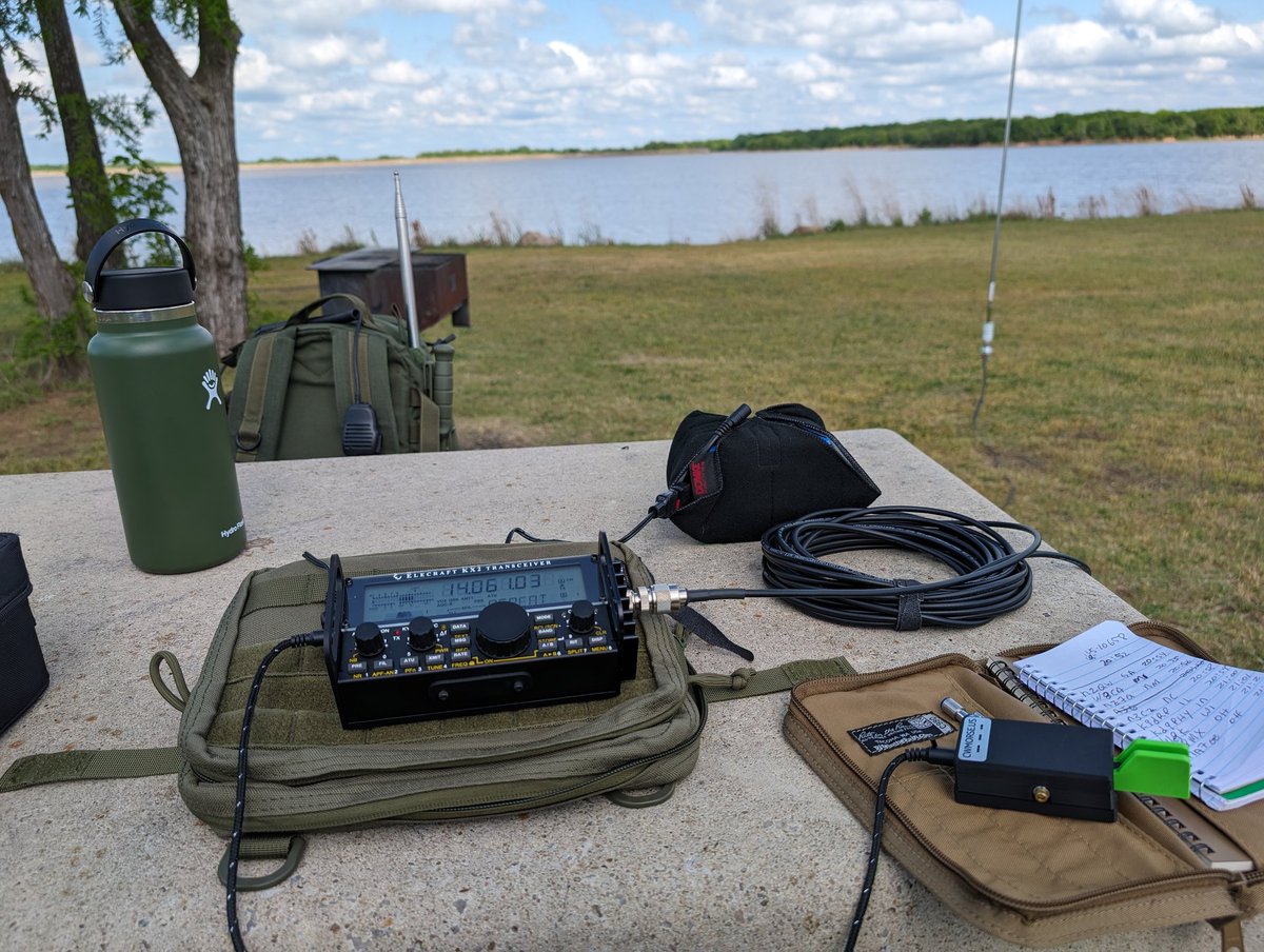 After surviving a tornado outbreak last night, I went out to US-10658 today and activated it. I recently got my #KX2 back from @elecraft and am happy to have it again. #pota #wwff #cw