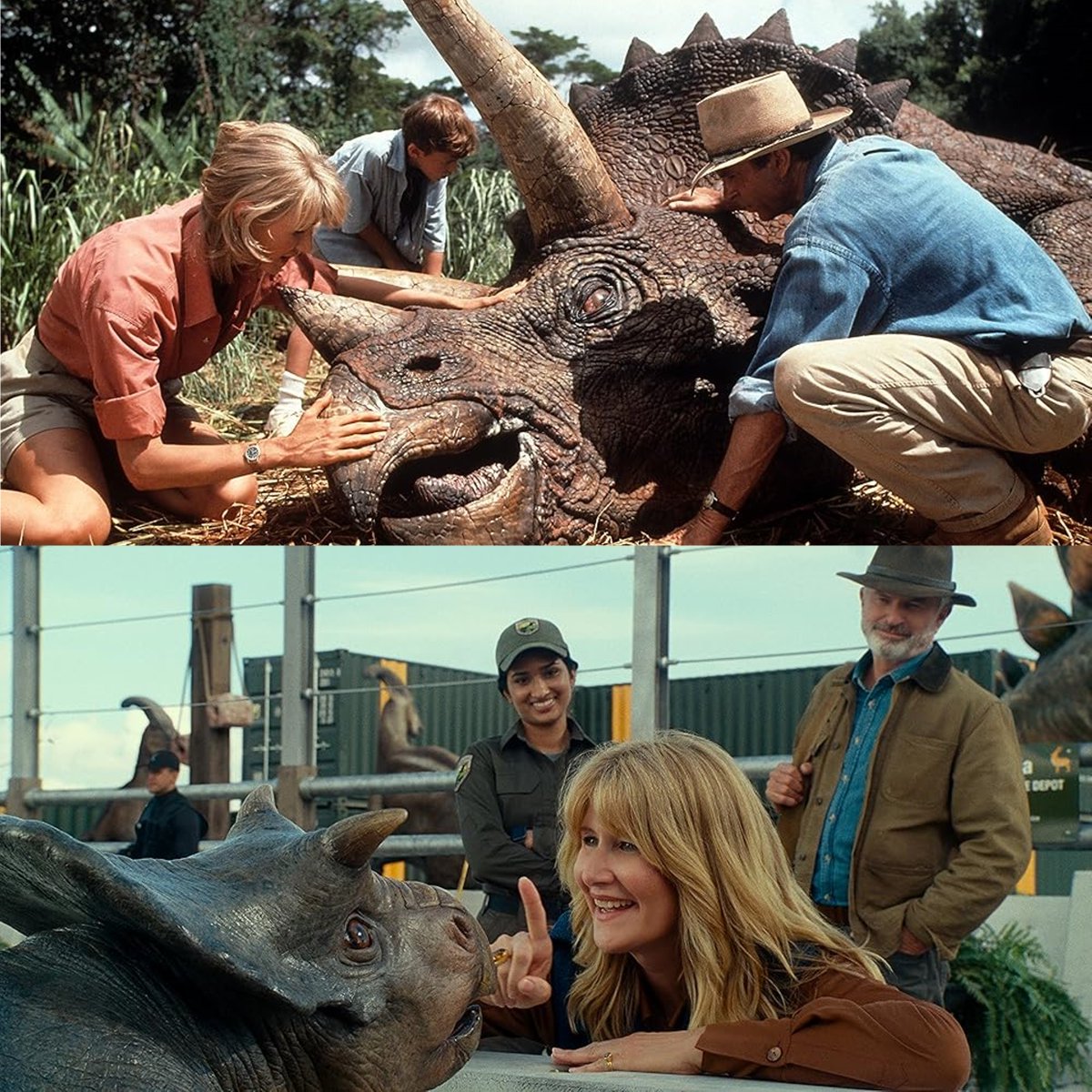 Domingo de disfrutar viendo a Laura Dern y Sam Neil en “Jurassic Park” y “Jurassic World: Dominion” 😍