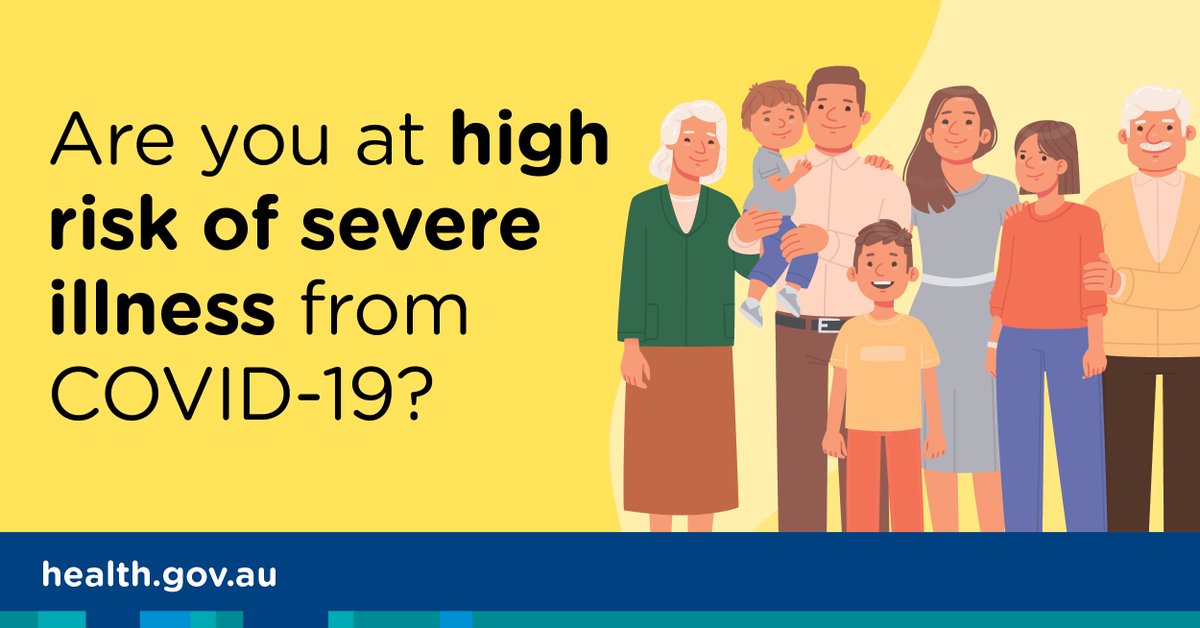 Older age continues to be a risk factor for severe #COVID19 disease. If you’re over 65 & it’s been over 6+ months since your last vaccine, make sure you speak to your health professional about your next dose.  Learn more at 💻  health.gov.au/our-work/covid…