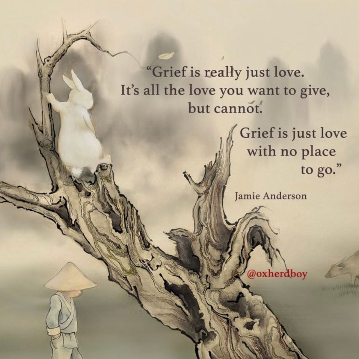 Grief is really just love. It's all the love you want to give, but cannot ... Grief is just love with no place to go. Jamie Anderson