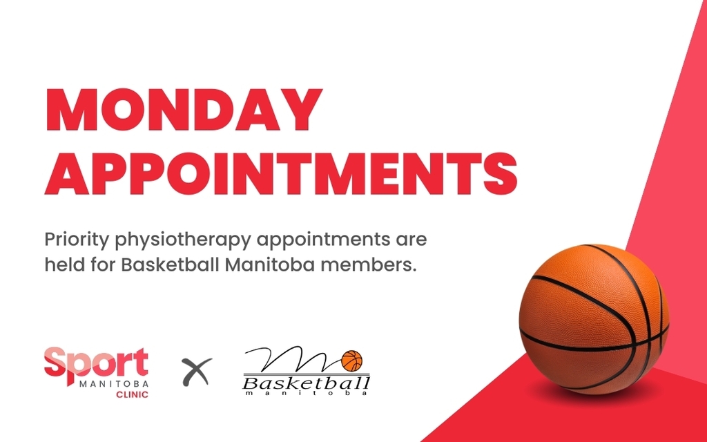 Basketball Manitoba has partnered with the @sportmanitoba Clinic! Skip the walk-in wait, and see a
physiotherapist to assess any basketball injuries.  Call 204-925-5944 to book or contact the clinic at sportmanitoba.ca/clinic/contact #mbhoops