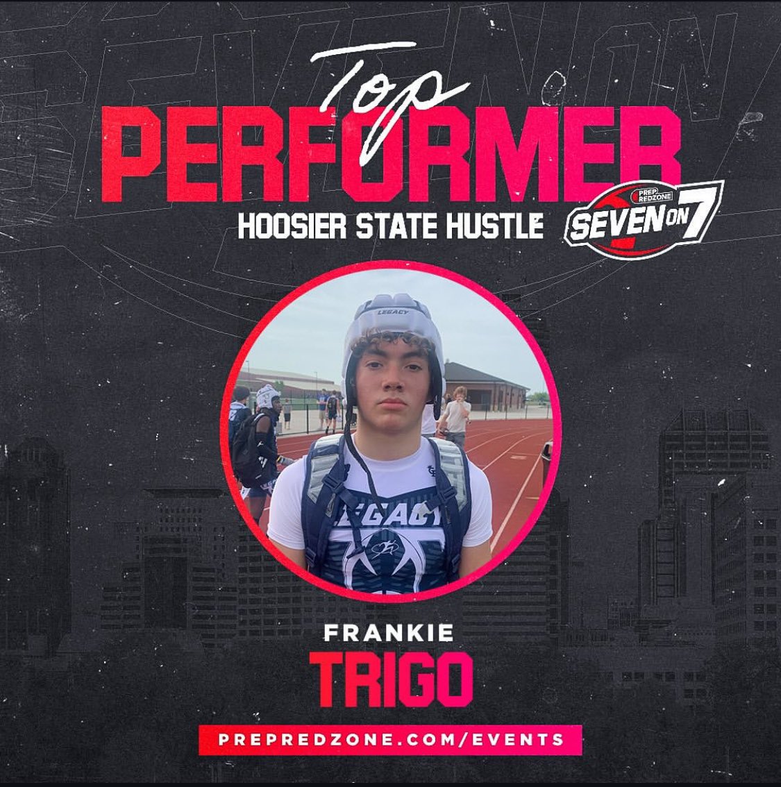 Legacy Next Up 14u Frankie Trigo - WR - Mason - 2028 Recognized as a top performer this weekend at the Hoosier State Hustle hosted by Prep Redzone in Noblesville, IN @Legacy_Recruit @Frankie_Trigo @PrepRedzone @PrepRedzoneMI #legacy #jointhemovement