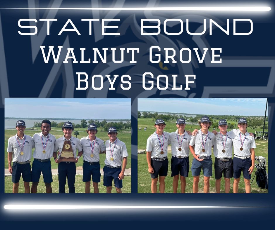 STATE BOUND Walnut Grove Boys Golf! Monday & Tuesday. Let's goooo! @WalnutGroveHS @Golf_WGHS @ProsperISD #prosperproud⛳️