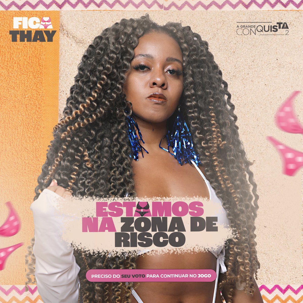 thaysampaaio's tweet photo. Infelizmente a Thay foi indicada para a Zona de Risco! Contamos com cada um de vocês para salvar nossa diva! 💖
Quem vem no #FicaThay 👙?
#AGrandeConquista | #TeamThay👙 https://t.co/1amFfInlHK