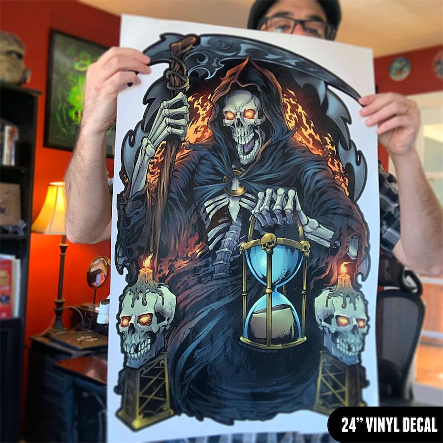 I had my Grim Reaper artwork printed on a batch of giant vinyl decals!
Available in giant 24', or a smaller, yet respectable 12' size here:
bit.ly/3HkAoaX
#grimreaper #death #decal #vinylwraps #vinylwrap #vinylart #wrapart #wrapartist #vehiclewraps