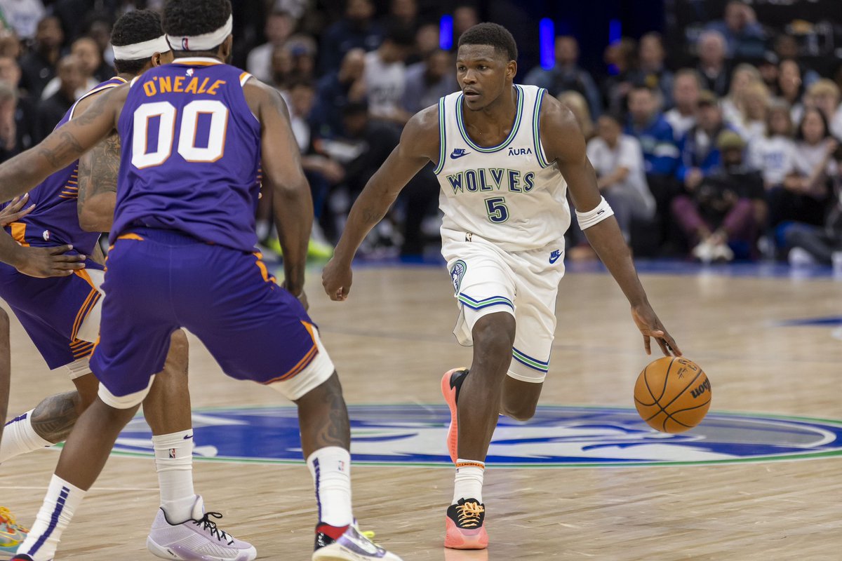 Best of luck to @BucketsONeale00 and @theantedwards_ as they set to face off in game 4 of The NBA West Round 1 Playoffs tonight. Both players were coached by Air Force head coach @CoachScott_AFA during their collegiate careers. (Photo from burncitysports.com)