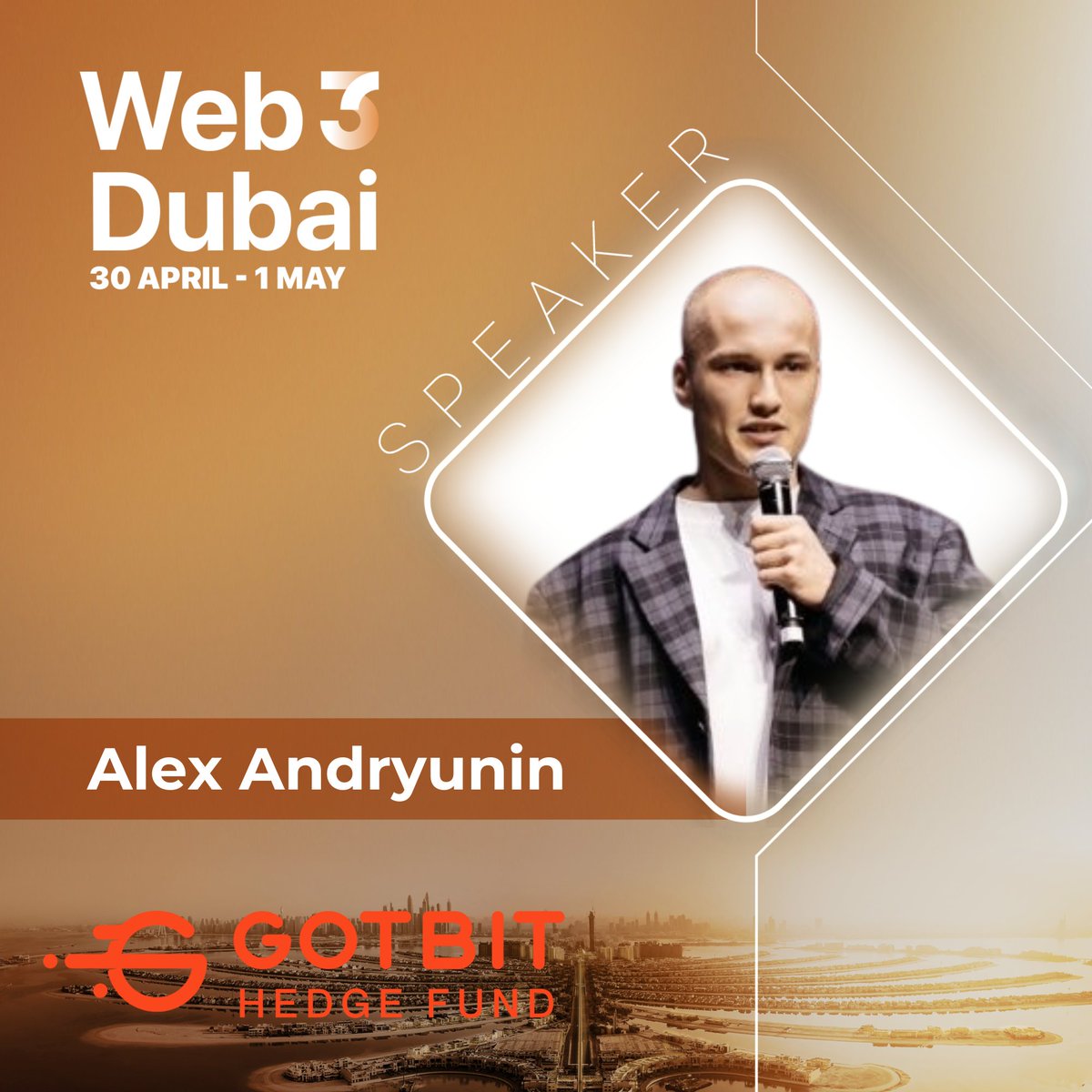 💥 Trilled to announce that @AlexAndryunin from @gotbit_io will be joining us at Web3 Dubai as a speaker. 🎟 Get your free ticket with CODE: web3dubaievent discover.billyapp.live/events/web3-du…