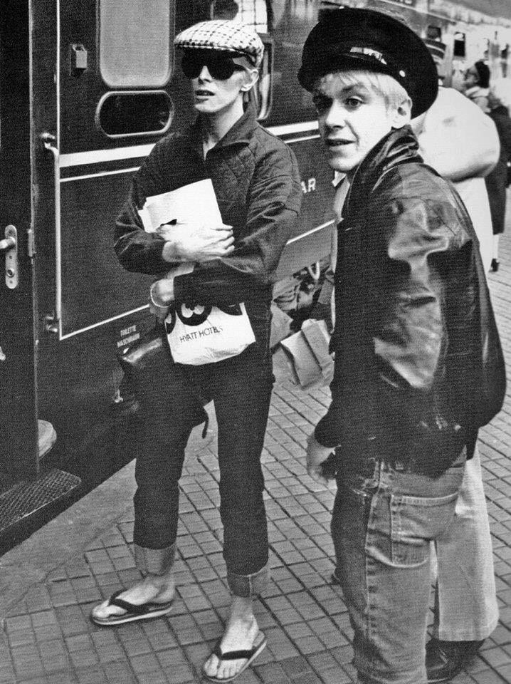 48 years ago today David Bowie and Iggy Pop at Copenhagen train station, April 29, 1976. Photo by Philippe Halsman #punk #punks #punkrock #iggypop #DavidBowie #legends #history #punkrockhistory #otd