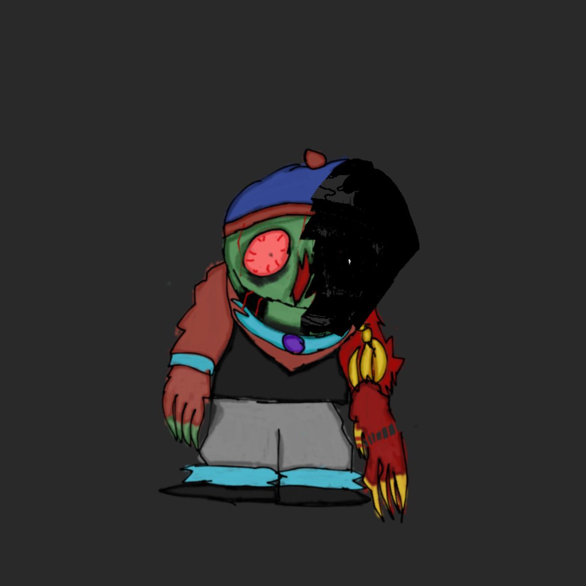 Thewhen72's tweet photo. creo que soy el único que se le ocurrió 
hice una variante estilo shin Godzilla a mi exe standart 
(1/2)
#execommunity #SouthPark #spexe #sonicexe https://t.co/qRZNbneupK