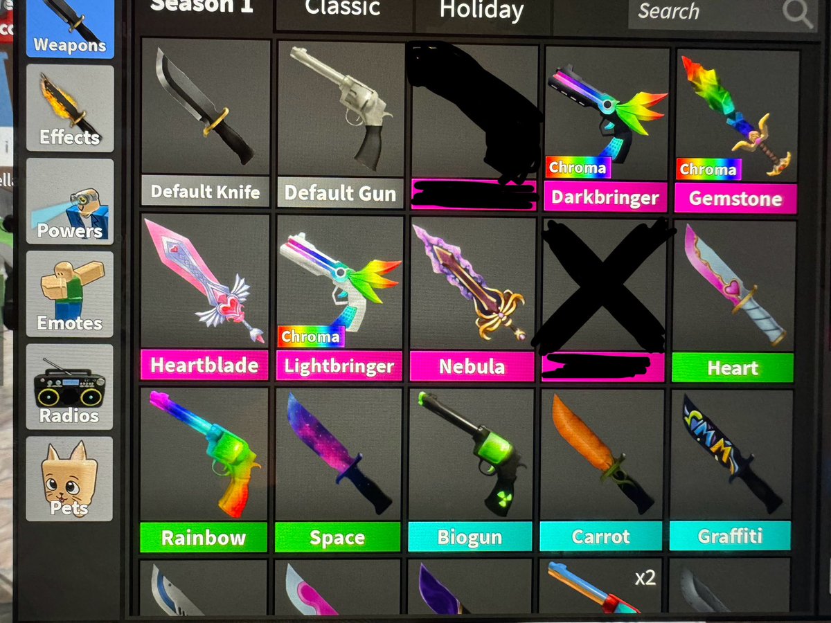 royaledemialt's tweet photo. TRADING MM2 CHROMAS AND GODLYS FOR ADOPT ME PETS. NGF, proofs are pinned, offer in comments or in dms. #adoptmetrading #mm2trading https://t.co/uVRd3WPcO7