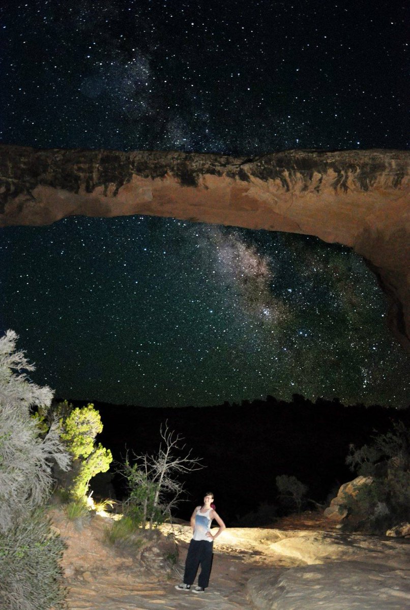 Yaaas go star gazing in our National Parks! #NationalParkWeek 
Technically that bottom right one is Natural Bridges ~National Monument~ which is a great dark sky spot! Whenever I get a telescope I wanna take Twitch there 🔭 Old selfie from my OLD cam, but that's our galaxies arm!