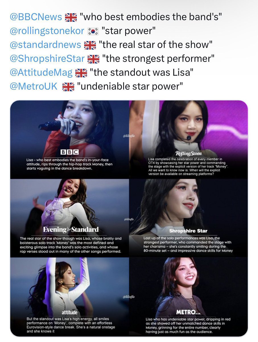 Well he didnt lie. Lisa’s stage presence saved the whole bornpink era when the other girls cant stop being lazy making them more like they are being graded individually than being in a group
