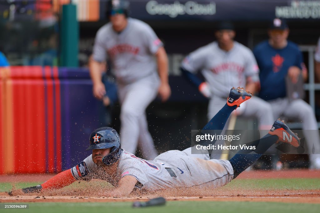 Jeremy Peña and Jose Altuve both hit home runs as the Houston Astros win 8-2 against the Colorado Rockies and take both games of the 2024 Mexico City Series at Estadio Alfredo Harp Helú in Mexico City. 📷: @hvivas24