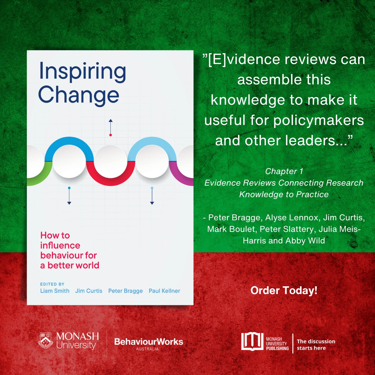 Systematic. Rapid. Narrative. These are all type of evidence reviews explored in Chapter 1 of 'Inspiring Change: How to influence behaviour for a better world'. Available for order at @MonashPub: publishing.monash.edu/product/inspir…