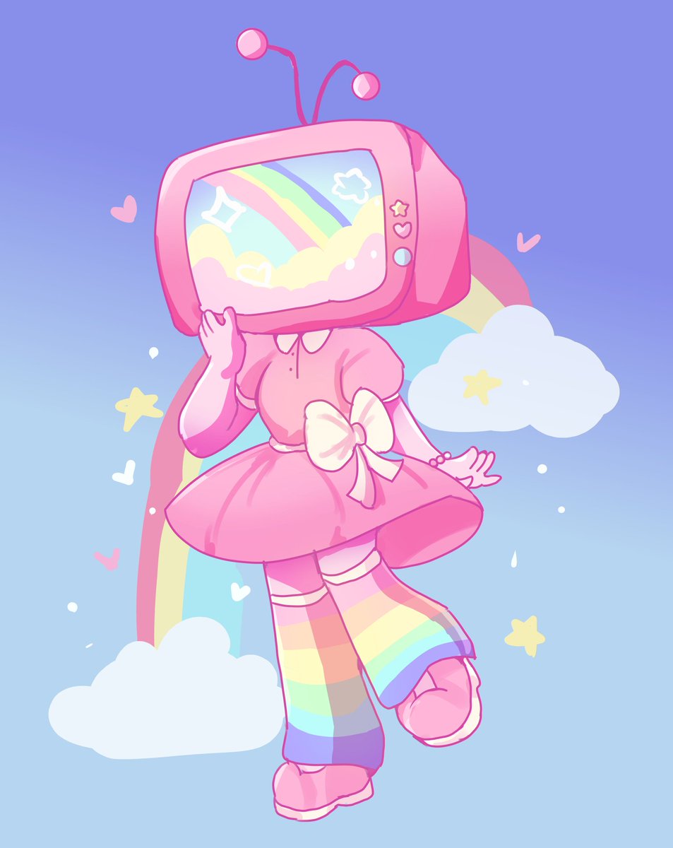 here is a random tv head oc i made i hope you enjoy 

#originalart #cuteart