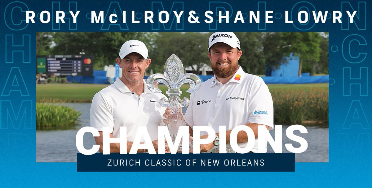 🏆 Ladies and gentlemen, your 2024 @Zurich_Classic Champions, @McIlroyRory & @ShaneLowryGolf!!