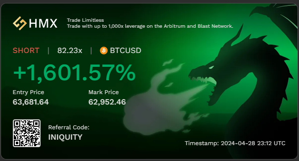 Iniquity_Flex's tweet photo. So far so good :)
#hmx #trading #btc #flexcrypto https://t.co/NzS7fjw0Vl