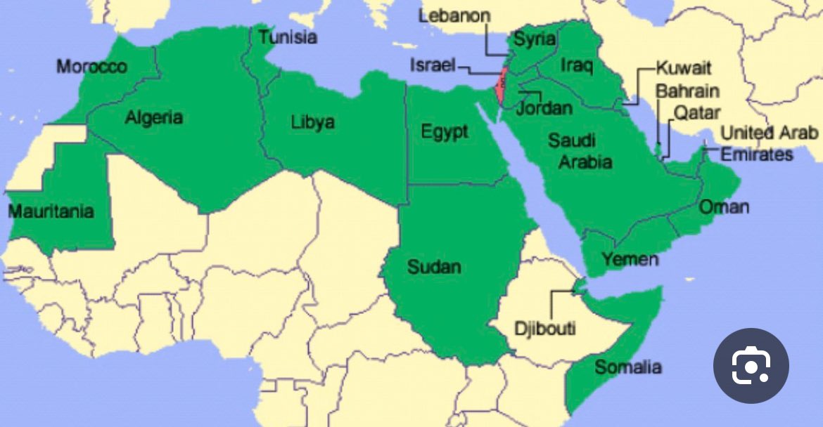 @AvivaKlompas The tiny red spot is Israel, surrounded by Muslim countries, yet they claim the Jews wants to control everything.🤣 Fucked up world we live in.