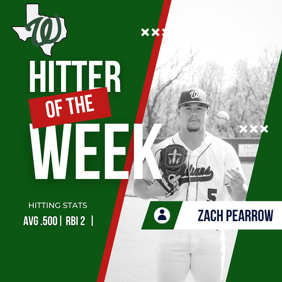 Varsity Hitter of the Week, Senior, Zach Pearrow! #exceedtheexpectation @hachiesports @WaxahachieISD