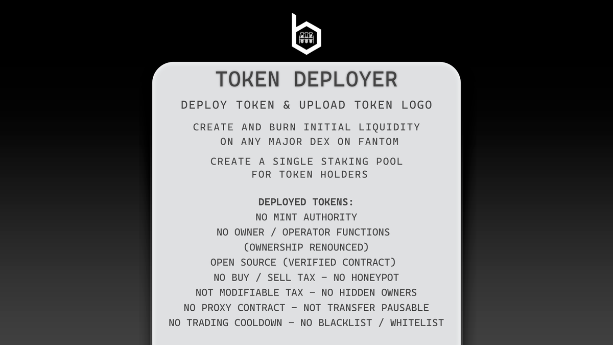 #basedlabs Token Deployer V1 (Cookie Cutter) 🏦 #BASED Tools for #Fantom IMMINENT!👀 @FantomFDN @AndreCronjeTech @paint_swap @SpookySwap @Equalizer0x @Spirit_Swap @YoshiExchange @FTM1337 @VelocimeterDEX @theFantomgoat @MuttskiFTM @speedyonftm @SoulSwapFinance @FantiesOnFtm #FTM