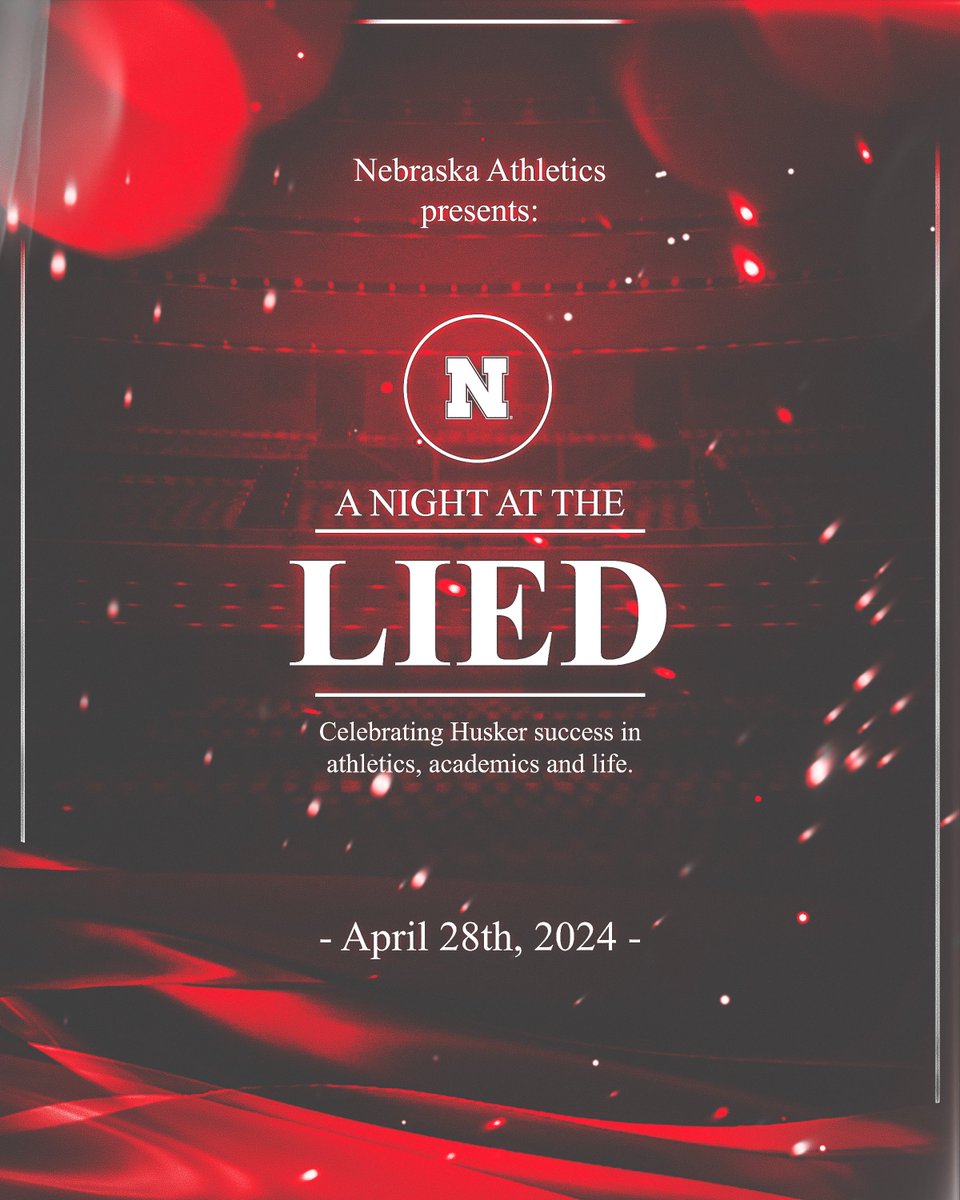 Celebrating Husker success in athletics, academics and life. 🍿 Welcome to A Night at the Lied. 🍿 Live stream available at 7:00pm CT here: go.unl.edu/694u