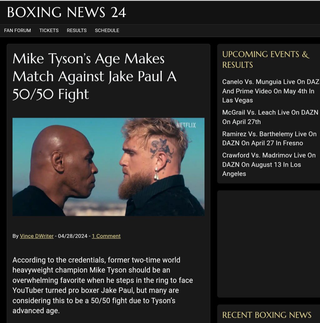 Click link 
dlvr.it/T680sQ

#Boxing #Netflix #mostvaluablepromotions #MikeTyson #JakePaul #TysonPaul